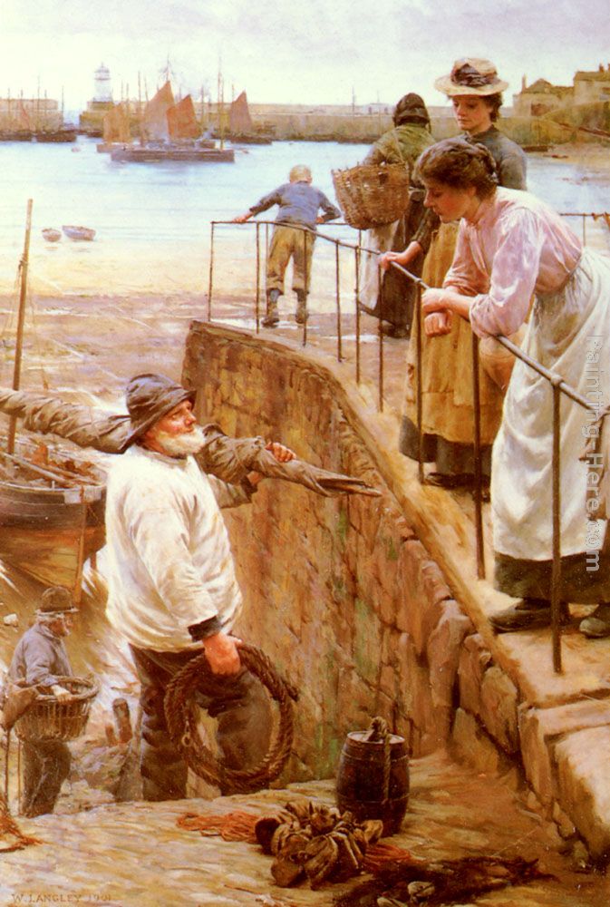 Between The Tides painting - Walter Langley Between The Tides art painting